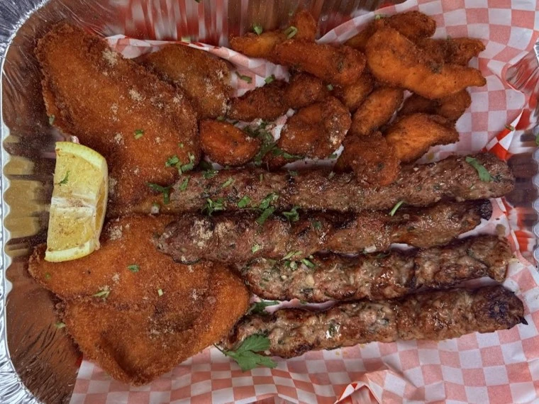 Delicious Special BBQ Platter at Calgary Hot Plate Restaurant & Sweets in Calgary, AB